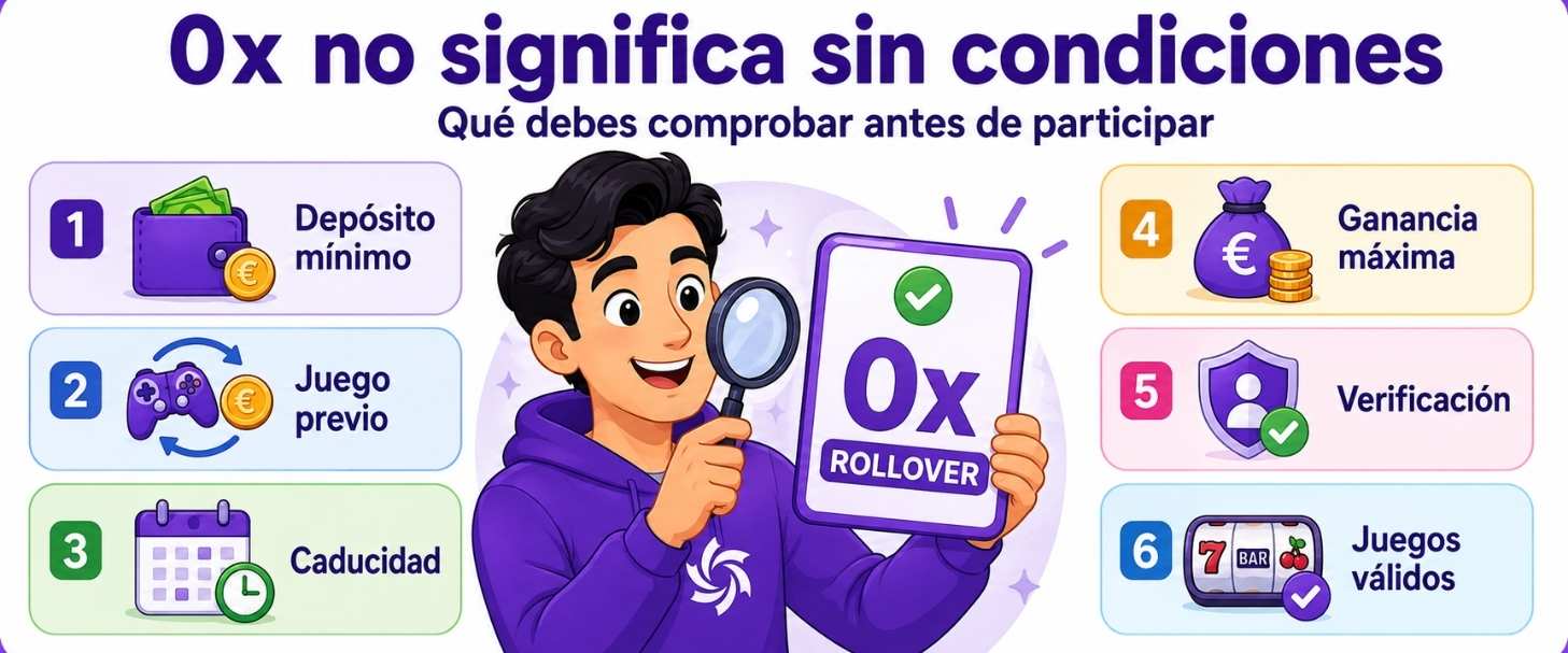 Condiciones de un bono sin rollover como depósito mínimo, juego previo, caducidad, ganancia máxima y verificación