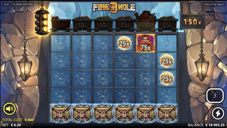 Ronda Lucky Wagon Spins de Fire in the Hole 3 con vagonetas de 10x y 25x y un multiplicador de 150x