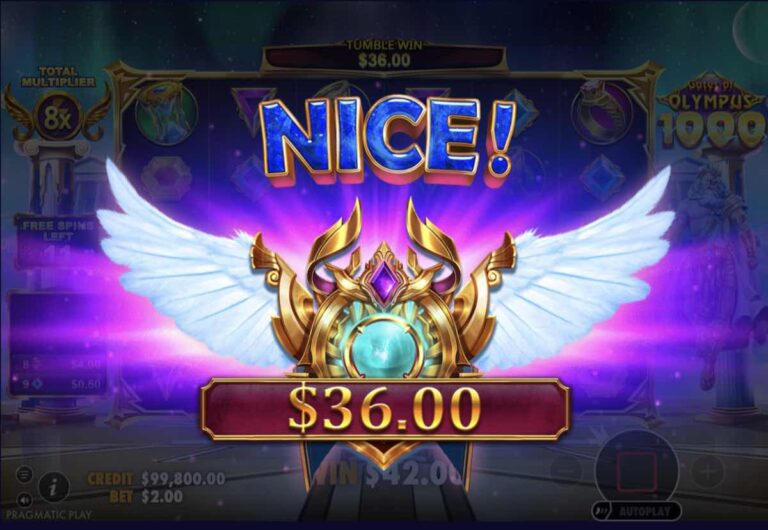 Tiradas gratis de Gates of Olympus 1000 con un premio de tumble en pantalla, el multiplicador total en 8x y once tiradas restantes